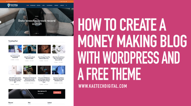 Money Making Blog For Free With WordPress and A Free Theme (Rishi Theme)