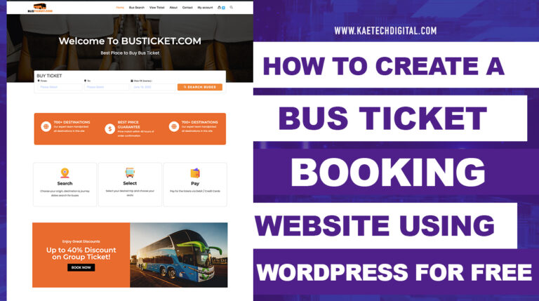 How to Create a Bus Ticket Booking Website Using WordPress For Free