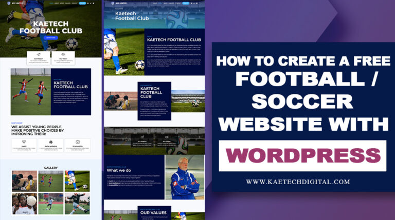 How to create a soccer or football club website with WordPress and Elementor