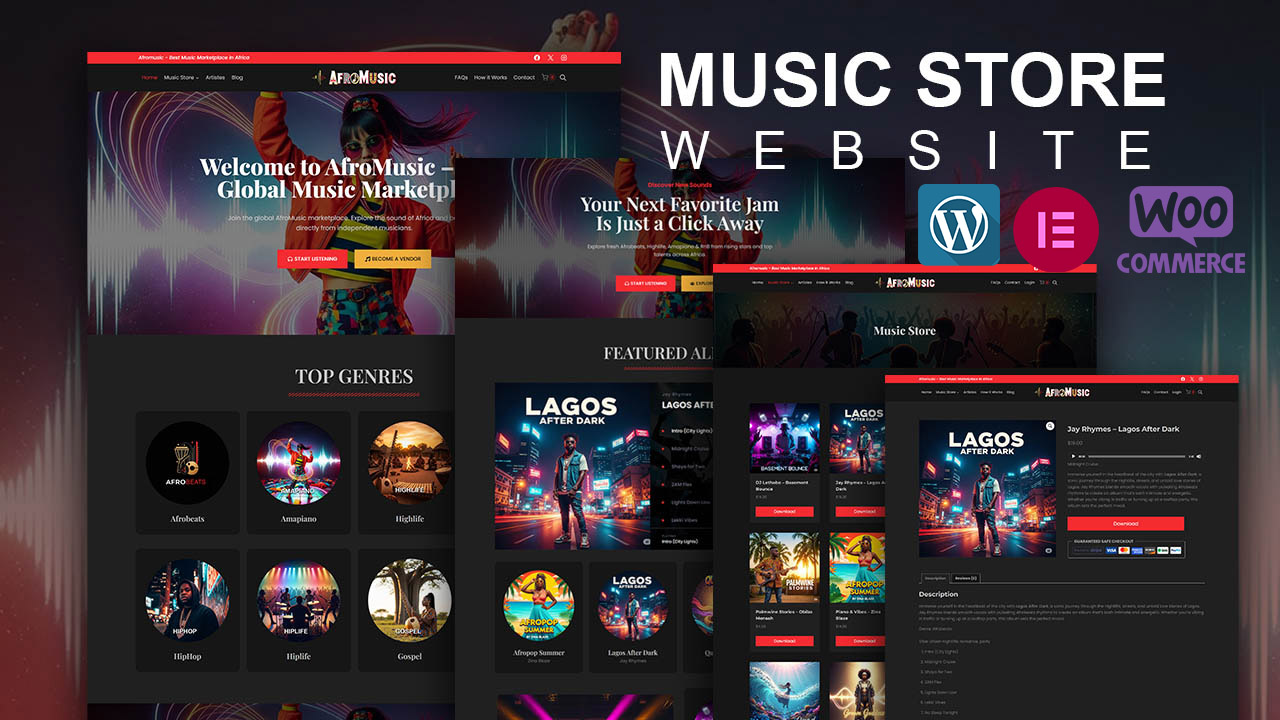 Music Marketplace Website: How to Build One with WordPress, Elementor, and WCFM